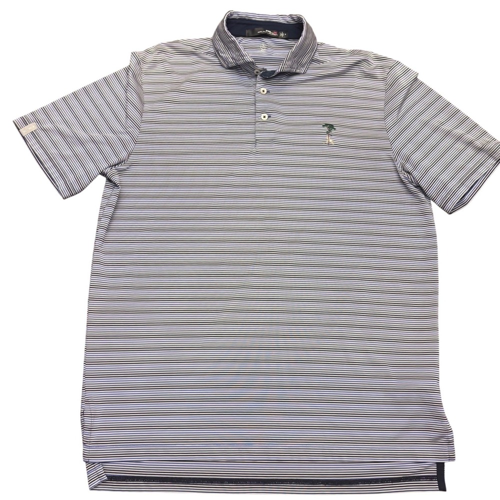 RLX Ralph Lauren | Mens M | Pine Tree Golf Club | Striped Performance Golf Polo